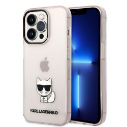   Karl Lagerfeld iPhone 14 Pro Max Transparent Choupette Body (KLHCP14XCTTRI) hátlap, tok, rózsaszín