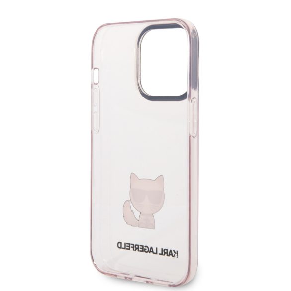 Karl Lagerfeld iPhone 14 Pro Max Transparent Choupette Body (KLHCP14XCTTRI) hátlap, tok, rózsaszín