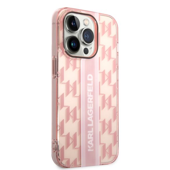 Karl Lagerfeld iPhone 14 Pro Max Mono Vertical Stripe (KLHCP14XHKLSPCP) hátlap, tok, rózsaszín