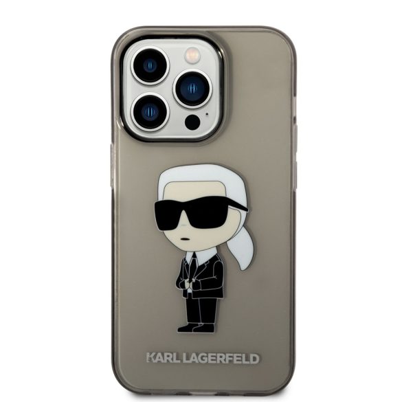 Karl Lagerfeld IML Ikonik NFT Case iPhone 14 Pro Max (KLHCP14XHNIKTCK) hátlap, tok, átlátszó-fekete