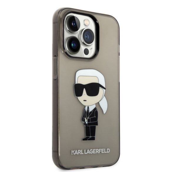 Karl Lagerfeld IML Ikonik NFT Case iPhone 14 Pro Max (KLHCP14XHNIKTCK) hátlap, tok, átlátszó-fekete