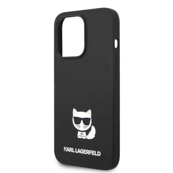 Karl Lagerfeld iPhone 14 Pro Max Liquid Silicone Choupette (KLHCP14XSLCTBK) hátlap, tok, fekete