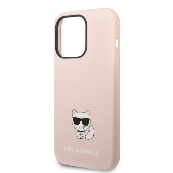 Karl Lagerfeld iPhone 14 Pro Max Liquid Silicone Choupette (KLHCP14XSLCTPI) hátlap, tok, rózsaszín