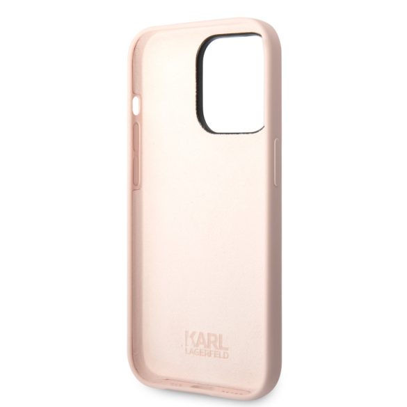 Karl Lagerfeld iPhone 14 Pro Max Liquid Silicone Choupette (KLHCP14XSLCTPI) hátlap, tok, rózsaszín