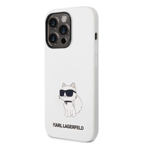 Karl Lagerfeld iPhone 14 Pro Max Silicone Choupette (KLHCP14XSNCHBCH) hátlap, tok, fehér