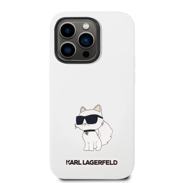 Karl Lagerfeld iPhone 14 Pro Max Silicone Choupette (KLHCP14XSNCHBCH) hátlap, tok, fehér