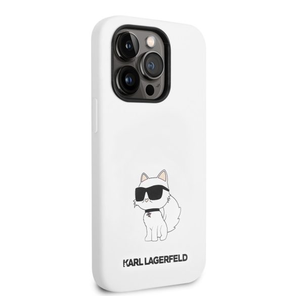 Karl Lagerfeld iPhone 14 Pro Max Silicone Choupette (KLHCP14XSNCHBCH) hátlap, tok, fehér