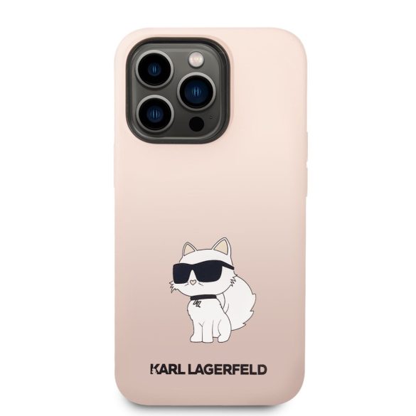 Karl Lagerfeld Liquid Silicone Choupette NFT Case iPhone 14 Pro Max (KLHCP14XSNCHBCP) hátlap, tok, rózsaszín