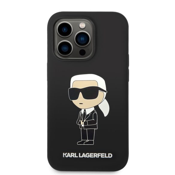 Karl Lagerfeld iPhone 14 Pro Max Silicone Ikonik (KLHCP14XSNIKBCK) hátlap, tok, fekete