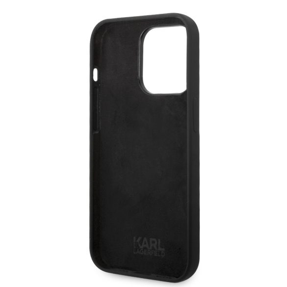 Karl Lagerfeld iPhone 14 Pro Max Silicone Ikonik (KLHCP14XSNIKBCK) hátlap, tok, fekete