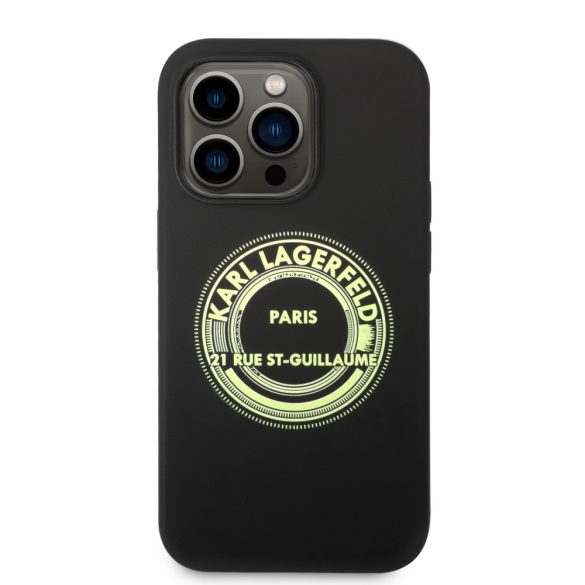 Karl Lagerfeld iPhone 14 Pro Max Silicone RSG (KLHCP14XSRSGRCK) hátlap, tok, fekete