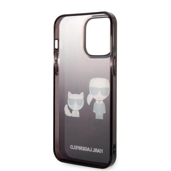 Karl Lagerfeld iPhone 14 Pro Max Gradient Karl and Choupette (KLHCP14XTGKCK) hátlap, tok, fekete