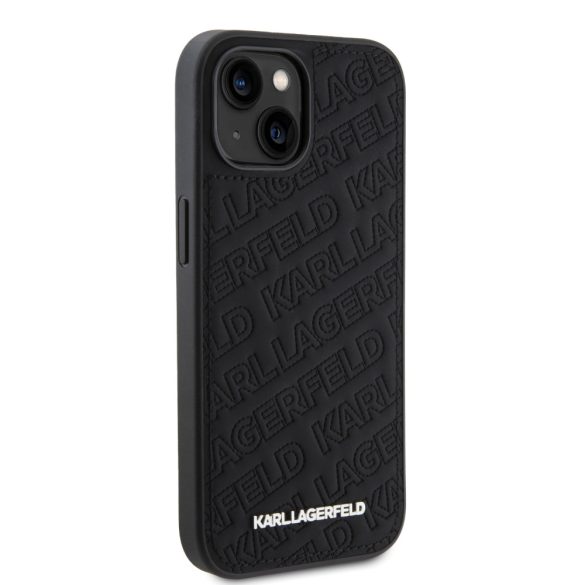 Karl Lagerfeld PU Quilted Pattern Case iPhone 15 (KLHCP15SPQKPMK) hátlap, tok, fekete