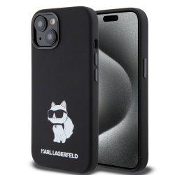   Karl Lagerfeld Liquid Silicone Choupette NFT Case iPhone 15 (KLHCP15SSNCHBCK) hátlap, tok, fekete