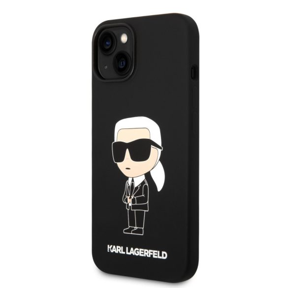 Karl Lagerfeld Liquid Silicone Ikonik NFT Case iPhone 15 (KLHCP15SSNIKBCK) hátlap, tok, fekete