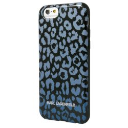   Karl Lagerfeld iPhone 6/6S Camouflage Leopard hátlap, tok, kék