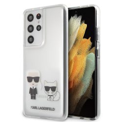   Karl Lagerfeld Samsung Galaxy S21 Ultra Karl & Choupette hátlap, tok, átlátszó