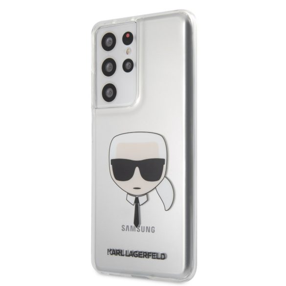 Karl Lagerfeld Samsung Galaxy S21 Ultra Karl Head (KLHCS21LKTR) hátlap, tok mintás, átlátszó