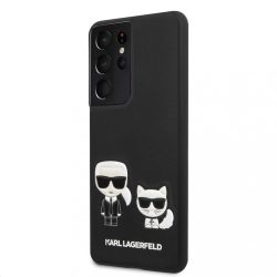   Karl Lagerfeld Samsung Galaxy S21 Ultra 3D Karl & Choupette Full Body hátlap, tok, fekete