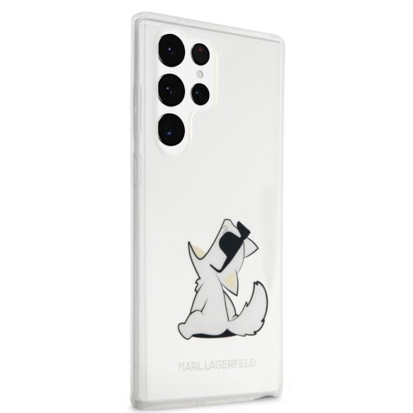 Karl Lagerfeld PC/TPU Choupette Eat Case Samsung Galaxy S23 Ultra (KLHCS23LCFNRC) hátlap, tok, átlátszó