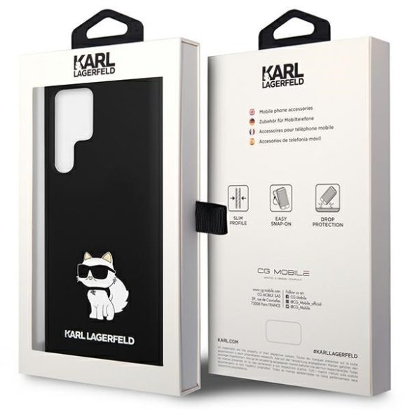 Karl Lagerfeld Samsung Galaxy S23 Ultra Silicone Choupette (KLHCS23LSNCHBCK) hátlap, tok, fekete