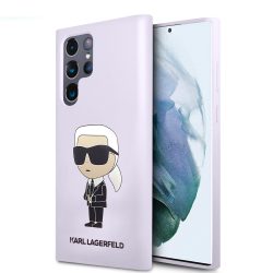   Karl Lagerfeld Samsung Galaxy S23 Ultra Silicone Ikonik hátlap, tok, lila