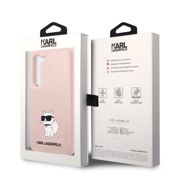 Karl Lagerfeld Samsung Galaxy S23 Silicone Choupette (KLHCS23SSNCHBCP) hátlap, tok, rózsaszín