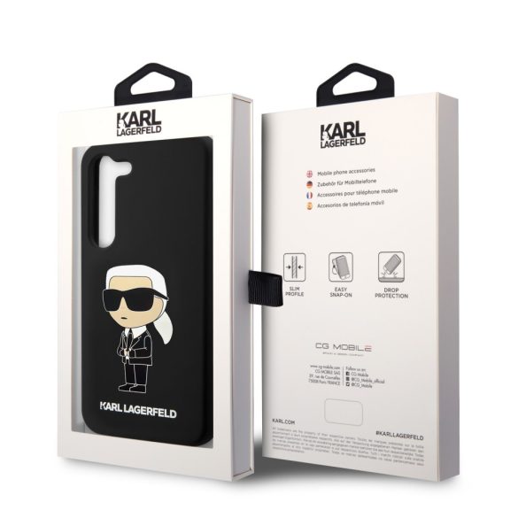 Karl Lagerfeld Liquid Silicone Ikonik NFT Case Samsung Galaxy S23 (KLHCS23SSNIKBCK) hátlap, tok, fekete