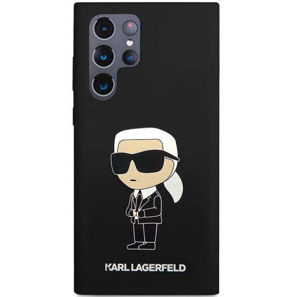 Karl Lagerfeld Samsung Galaxy S24 Ultra Silicone Ikonik (KLHCS24LSNIKBCK) hátlap, tok, fekete