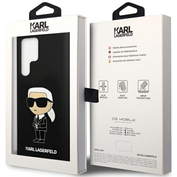 Karl Lagerfeld Samsung Galaxy S24 Ultra Silicone Ikonik (KLHCS24LSNIKBCK) hátlap, tok, fekete