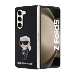   Karl Lagerfeld Samsung Galaxy Z Fold 5 Liquid Silicone Ikonik NFT (KLHCZFD5SNIKBCK) hátlap, tok, fekete