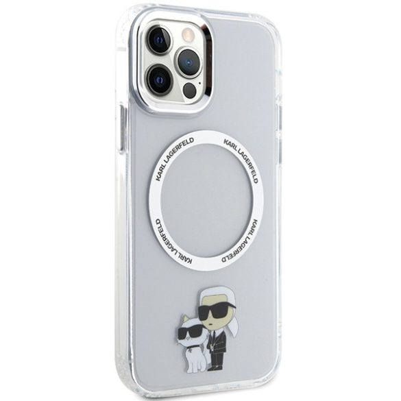 Karl Lagerfeld iPhone 12/12 Pro Iconic Karl&Choupette Magsafe (KLHMP12MHNKCIT) Magsafe kompatibilis hátlap, tok, átlátszó