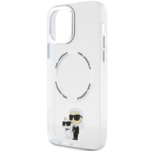 Karl Lagerfeld iPhone 12/12 Pro Iconic Karl&Choupette Magsafe (KLHMP12MHNKCIT) Magsafe kompatibilis hátlap, tok, átlátszó