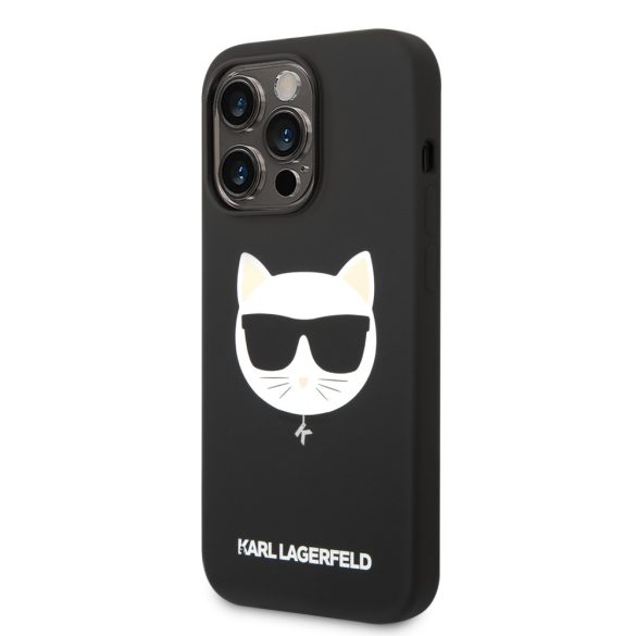 Karl Lagerfeld iPhone 14 Pro Silicone Choupette Head Magsafe (KLHMP14LSLCHBK) hátlap, tok, fekete