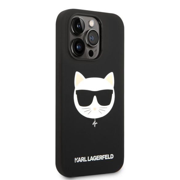 Karl Lagerfeld iPhone 14 Pro Silicone Choupette Head Magsafe (KLHMP14LSLCHBK) hátlap, tok, fekete