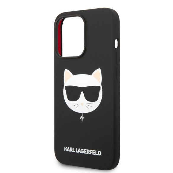 Karl Lagerfeld iPhone 14 Pro Silicone Choupette Head Magsafe (KLHMP14LSLCHBK) hátlap, tok, fekete