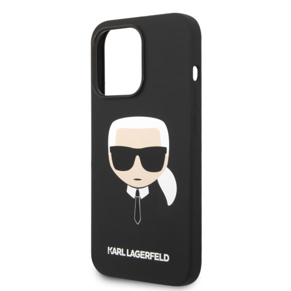 Karl Lagerfeld iPhone 14 Pro Silicone Choupette Head Magsafe (KLHMP14LSLKHBK) hátlap, tok, fekete