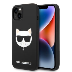   Karl Lagerfeld iPhone 14 Plus Silicone Choupette Head Magsafe hátlap, tok, fekete