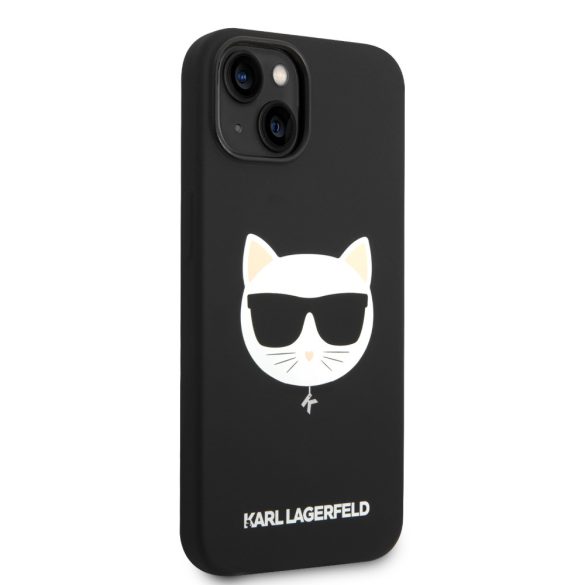 Karl Lagerfeld iPhone 14 Plus Silicone Choupette Head (KLHMP14MSLCHBK) hátlap, tok, fekete
