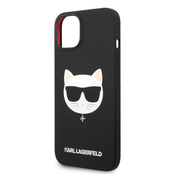 Karl Lagerfeld iPhone 14 Plus Silicone Choupette Head (KLHMP14MSLCHBK) hátlap, tok, fekete