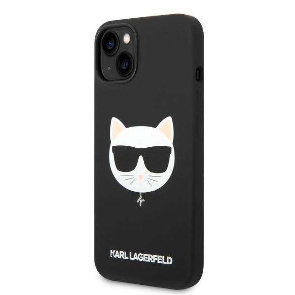 Karl Lagerfeld iPhone 14 Silicone Choupette Head Magsafe (KLHMP14SSLCHBK) hátlap, tok, fekete