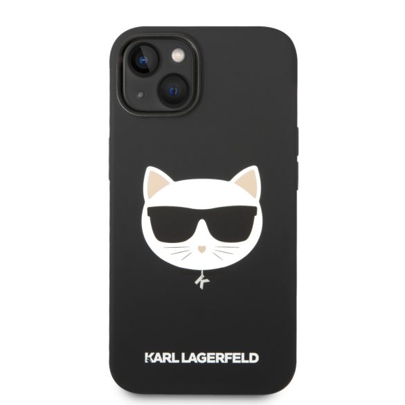 Karl Lagerfeld iPhone 14 Silicone Choupette Head Magsafe (KLHMP14SSLCHBK) hátlap, tok, fekete