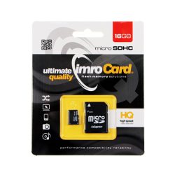   Imro memóriakártya micro SDHC, 16GB, class 10, UHS-I, 100MB/s, adapterrel, fekete