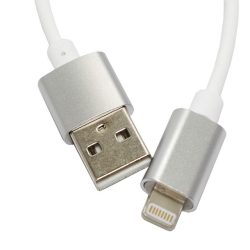   KABU Magnetic iPhone 5/6/6S/6 Plus/7/7 Plus lightning töltőkábel 1,15m, fehér-ezüst