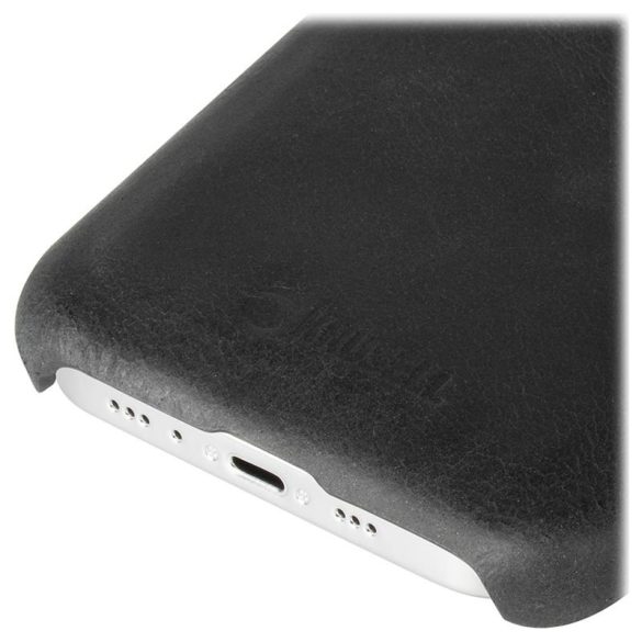 Krusell Leather CardCover iPhone 12 Pro Max eredeti bőr, kártyatartós hátlap, tok, fekete