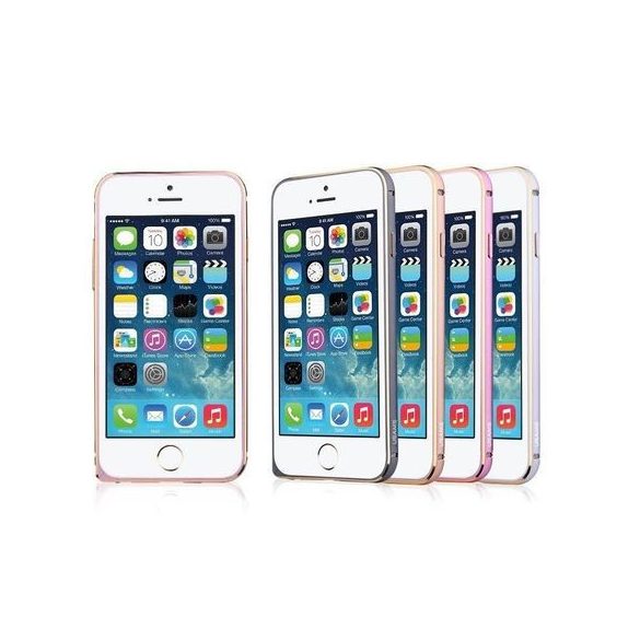 Apple iPhone 6/6S Aluminium Bumper, USAMS Arco Golden-Series tok,double-colour, grafitszürke-arany