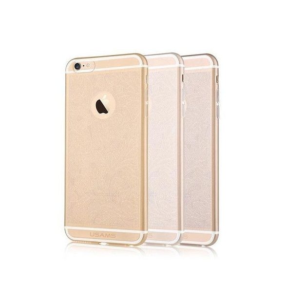 Apple iPhone 6 Plus TPU szilikon tok, virágmintás, USAMS Wisper, átlátszó