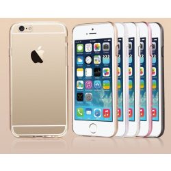   Apple iPhone 6/6S USAMS Slim 2in1 átlátszó szilikon TPU tok színes műanyag kerettel, ezüst