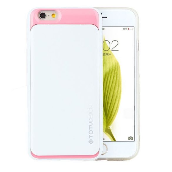 TOTU SPLENDOR SERIES case for iPhone 6 tok, fehér-rózsaszín