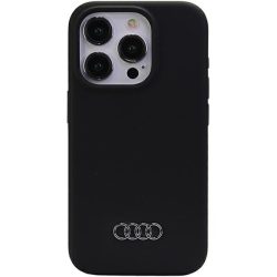   Audi Silicone Case iPhone 15 Pro (AU-LSRIP15P-Q3/D1-BK) hátlap, tok, fekete
